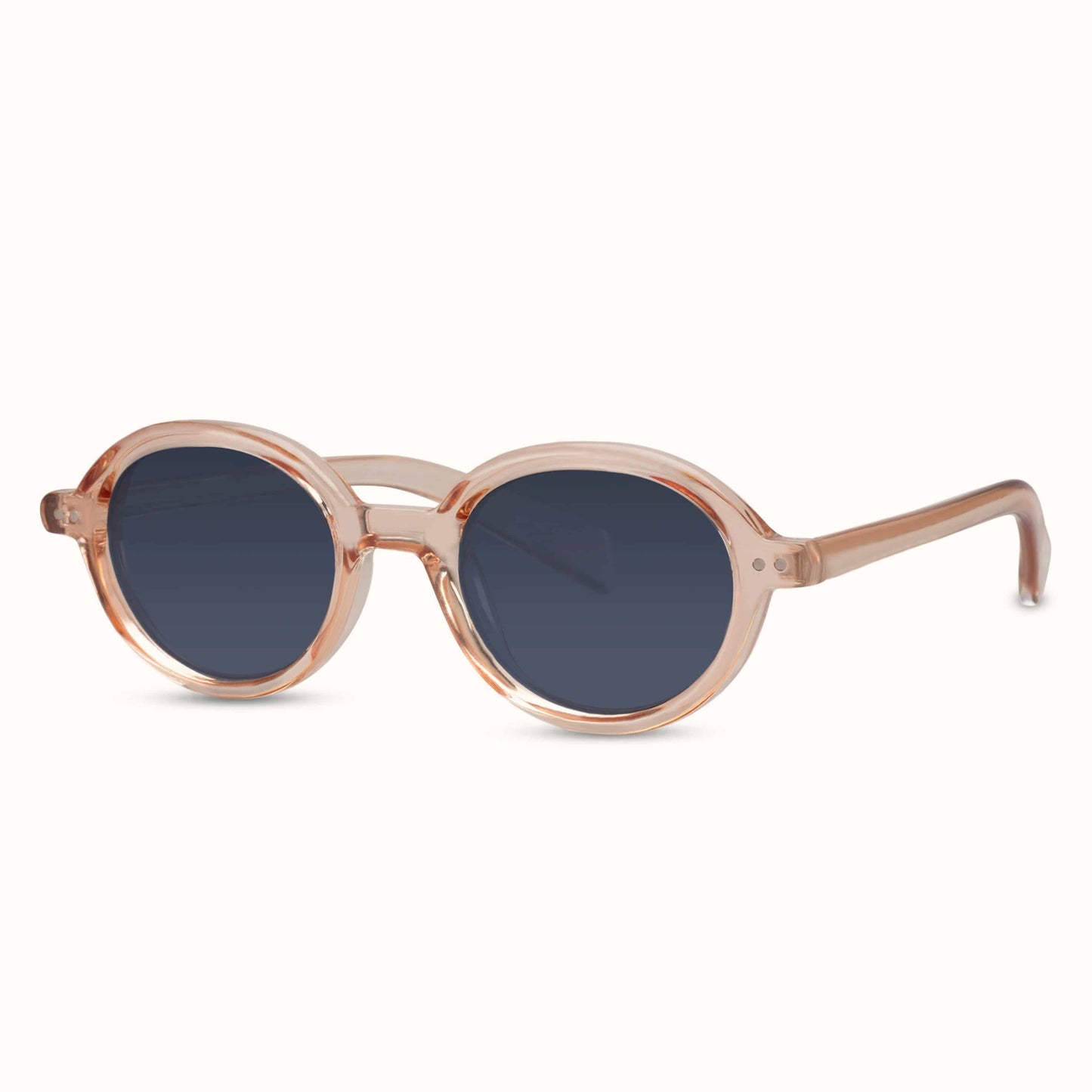 Top Trendy Rose Transparent Circular Sunglasses