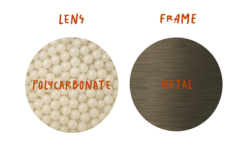 metal and polycarbonate sunglasses